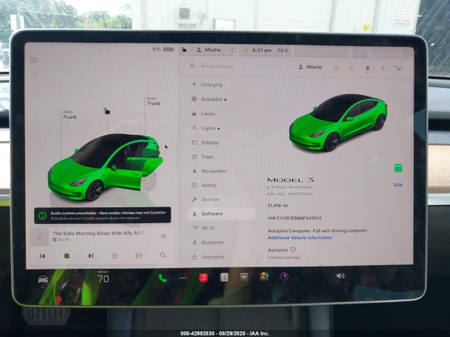 42992830 :رقم المزاد ، 5YJ3E1EB8NF247631 vin ، 2022 Tesla Model 3 Long Range Dual Motor All-wheel Drive مزاد بيع