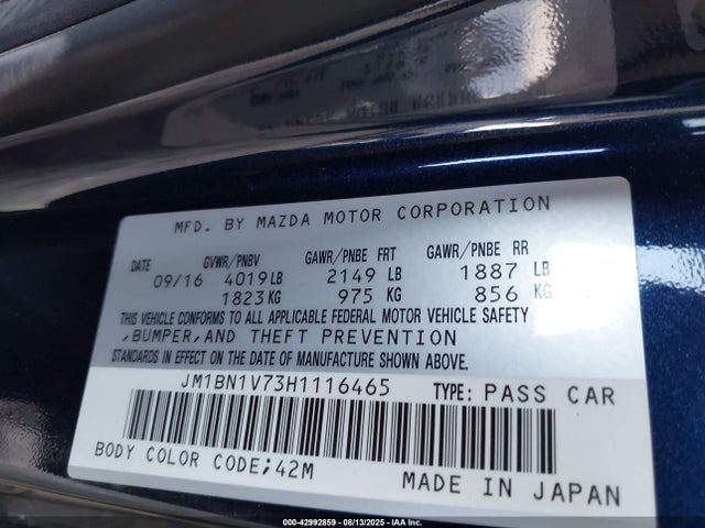 JM1BN1V73H1116465 Mazda pe