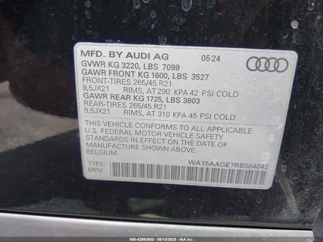 2024 AUDI Q8 E-TRON WA15AAGE7RB064042 Photo 8