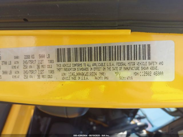 2019 JEEP WRANGLER 1C4GJXAN8KW510224 Photo 8