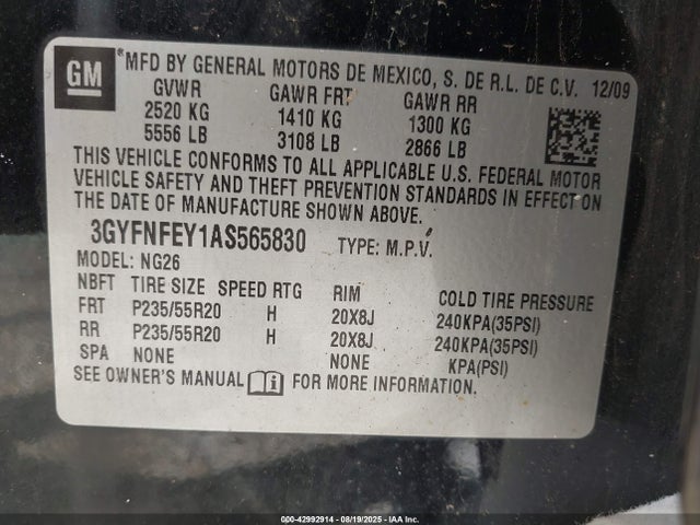 2010 CADILLAC SRX 3GYFNFEY1AS565830 Photo 8