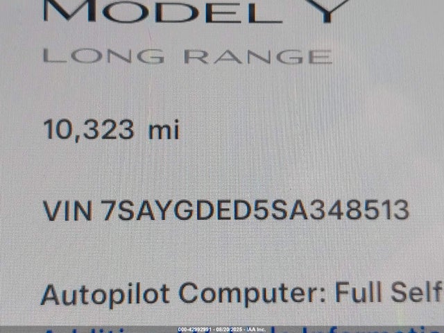 2025 TESLA MODEL Y 7SAYGDED5SA348513 Photo 8