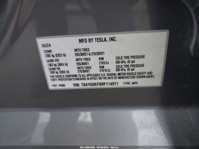 2024 TESLA MODEL Y 7SAYGDEF0RF114911 Photo 8