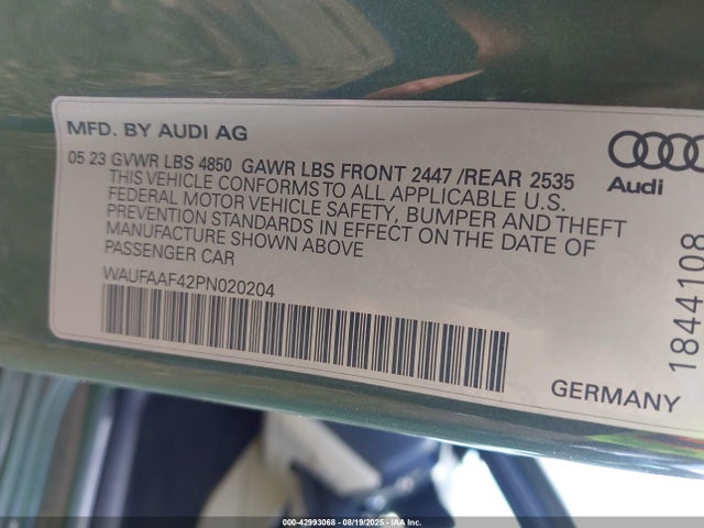 2023 AUDI A4 WAUFAAF42PN020204 Photo 8