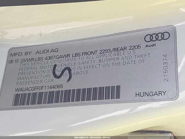 2015 AUDI A3 WAUACGFF0F1144065 Photo 8