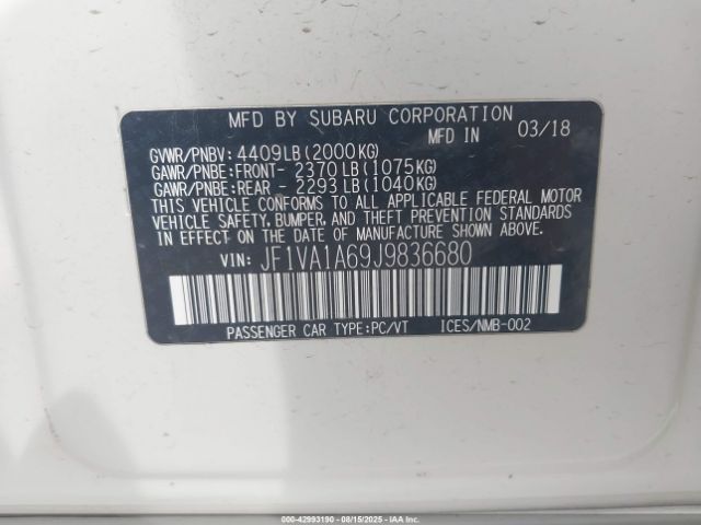 2018 SUBARU WRX JF1VA1A69J9836680 Photo 8