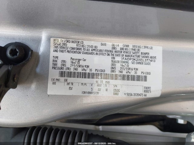 Ford 2014 2014 1FADP3K2XEL377413 Image 9