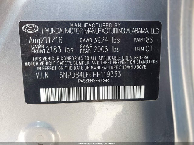 Hyundai Elantra 2017 5NPD84LF6HH119333 Image 9