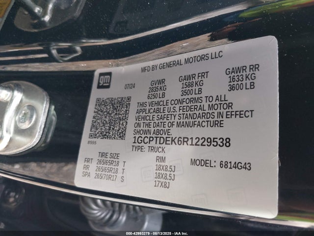 1GCPTDEK6R1229538 Chevrolet l3b