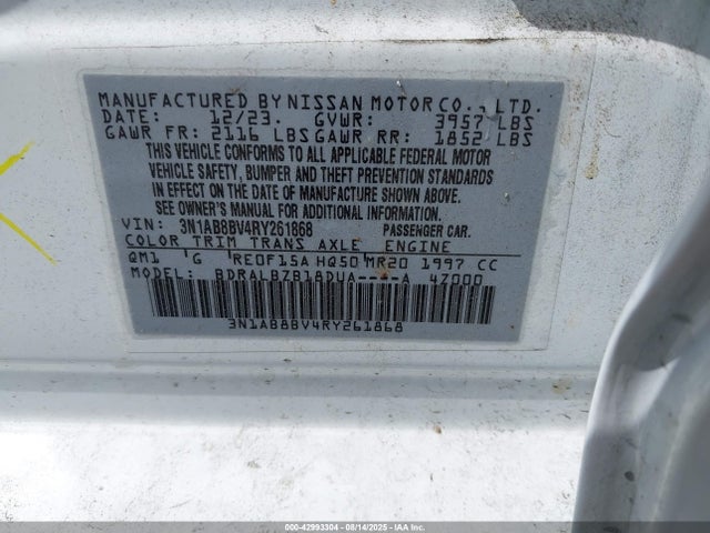 Nissan Sentra 2024 3N1AB8BV4RY261868 Image 9
