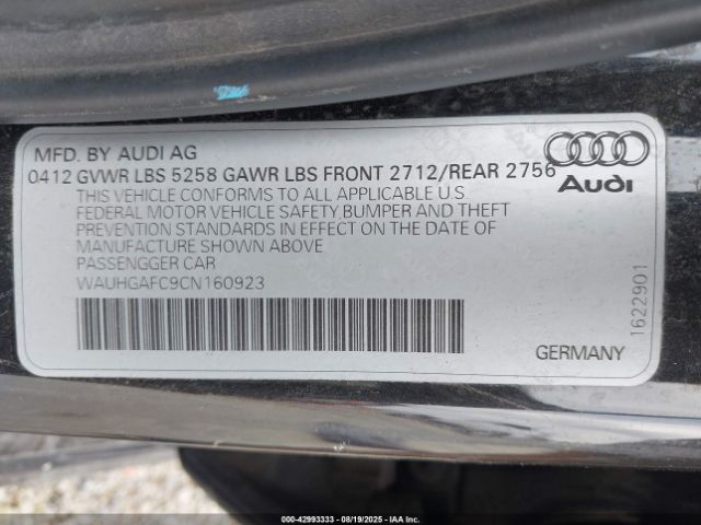 2012 AUDI A6 WAUHGAFC9CN160923 Photo 8