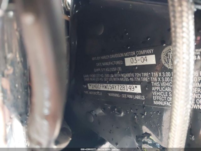 2004 HARLEY-DAVIDSON FLHRCI 1HD1FRW154Y728149 Photo 9