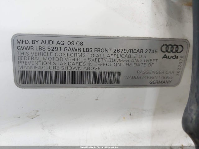 2008 AUDI A6 WAUDH74F98N178955 Photo 8