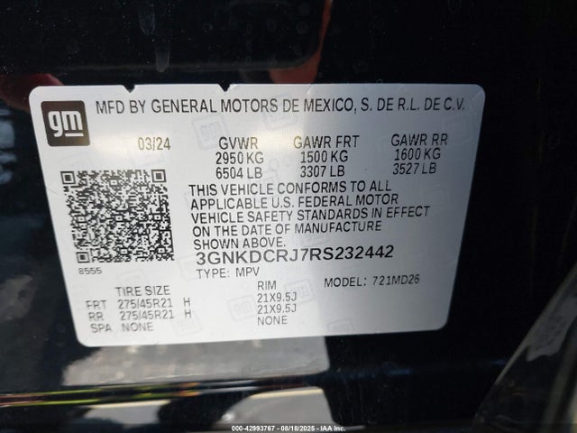 3GNKDCRJ7RS232442 Chevrolet x0c+ec5