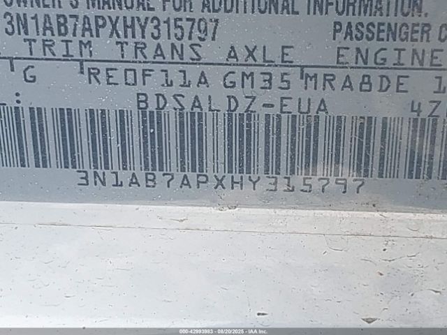 2017 NISSAN SENTRA 3N1AB7APXHY315797 Photo 8