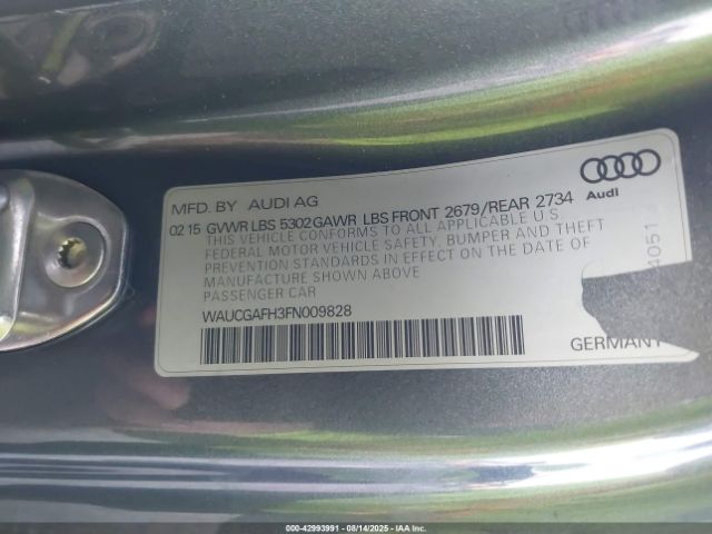 2015 AUDI S5 WAUCGAFH3FN009828 Photo 8