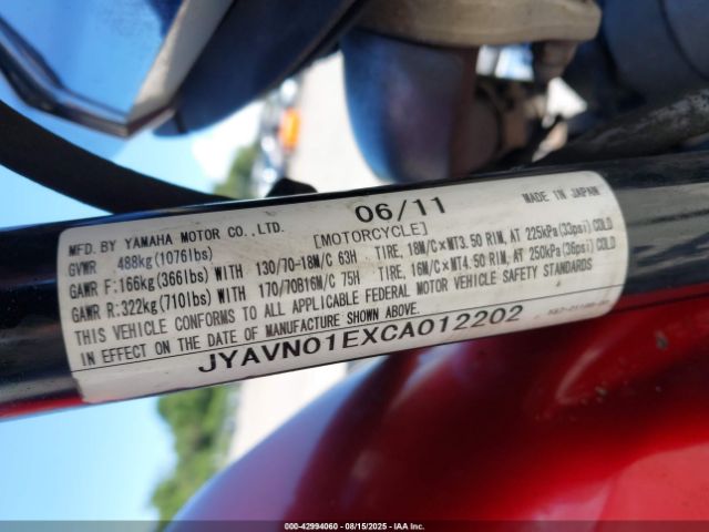 2012 YAMAHA XVS950 JYAVN01EXCA012202 Photo 9