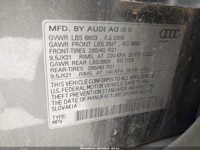 2017 AUDI Q7 WA1VAAF7XHD028528 Photo 8