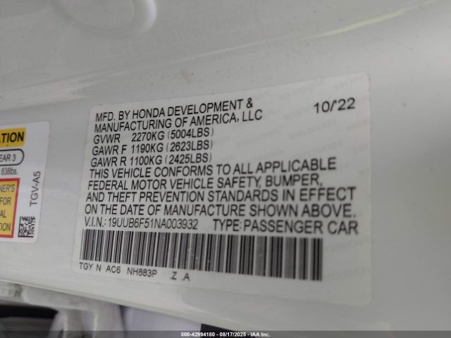 2022 ACURA TLX 19UUB6F51NA003932 Photo 8