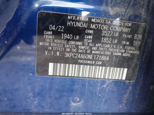 Hyundai gamma ii 2022 3KPC24A60NE171864 Image 9