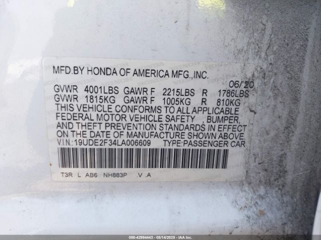 2020 ACURA ILX 19UDE2F34LA006609 Photo 8