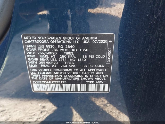 Volkswagen fsi 2020 1V26E2CA4LC223123 Image 9
