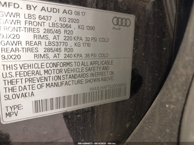 2018 AUDI Q7 WA1LHAF72JD006693 Photo 8