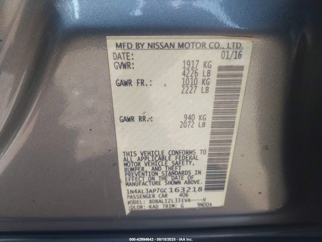 1N4AL3AP7GC163218 Nissan Altima