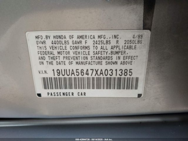 1999 ACURA TL 19UUA5647XA031385 Photo 8