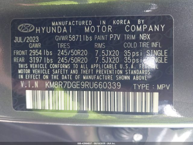 2024 HYUNDAI PALISADE KM8R7DGE9RU660339 Photo 8