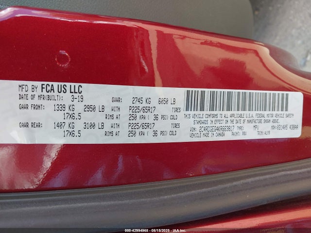 2C4RDGEG4KR663817 Dodge Grand Caravan
