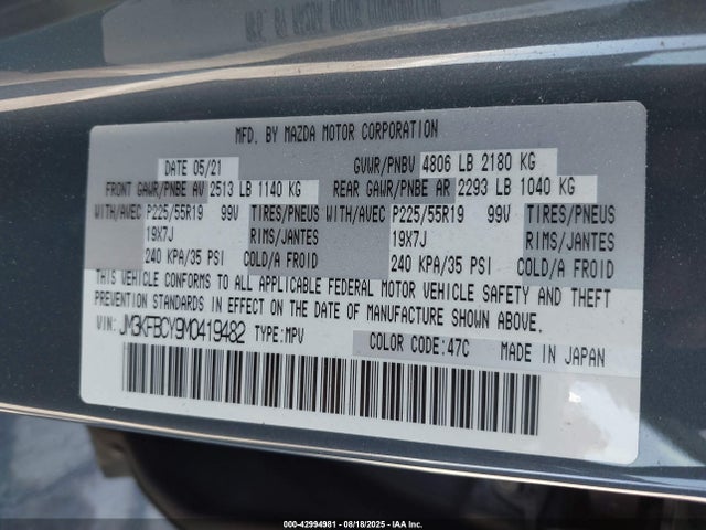 Mazda py turbo 2021 JM3KFBCY9M0419482 Image 9