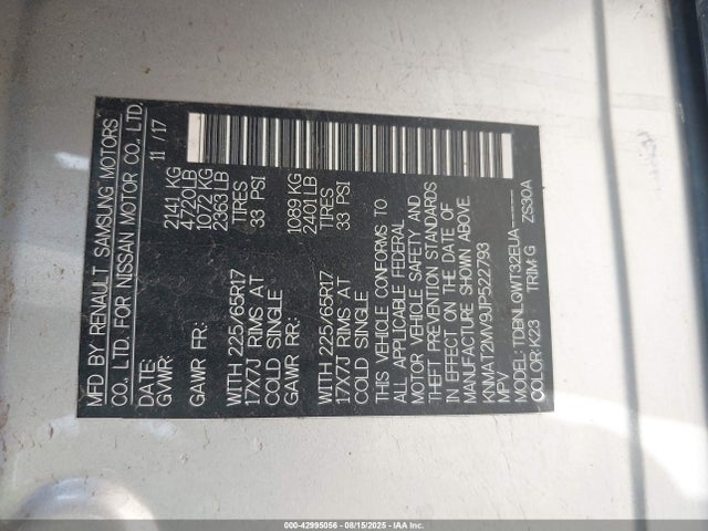 Nissan 2018 2018 KNMAT2MV9JP522793 Image 9