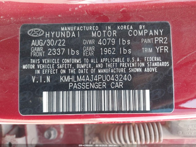Hyundai gdi kappa 2023 KMHLM4AJ4PU043240 Image 9