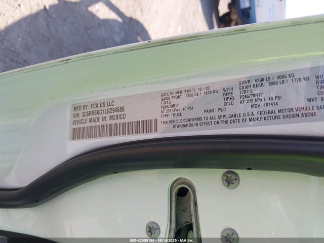 3C6RR6KGXLG294685 RAM 2020