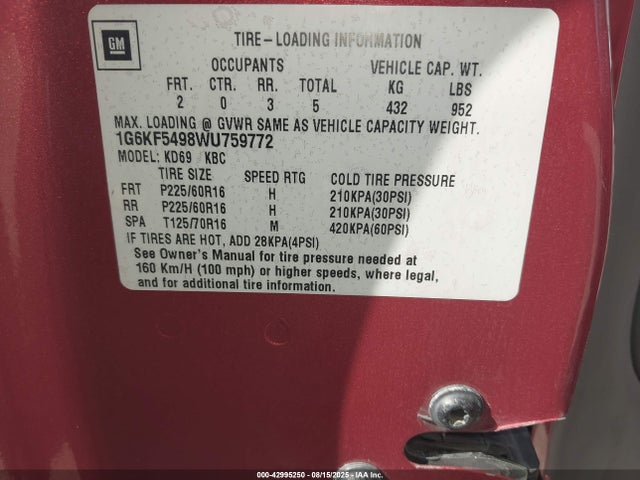 1998 CADILLAC DEVILLE 1G6KF5498WU759772 Photo 8