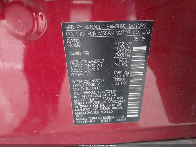 Nissan 2016 2016 KNMAT2MV8GP703425 Image 9