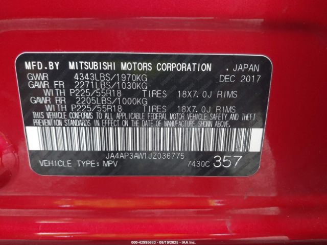 2018 MITSUBISHI OUTLANDER SPORT JA4AP3AW1JZ036775 Photo 8