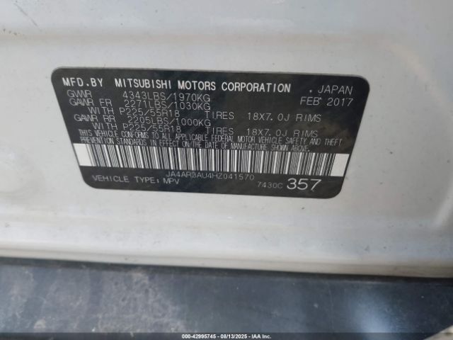 2017 MITSUBISHI OUTLANDER SPORT JA4AR3AU4HZ041570 Photo 8