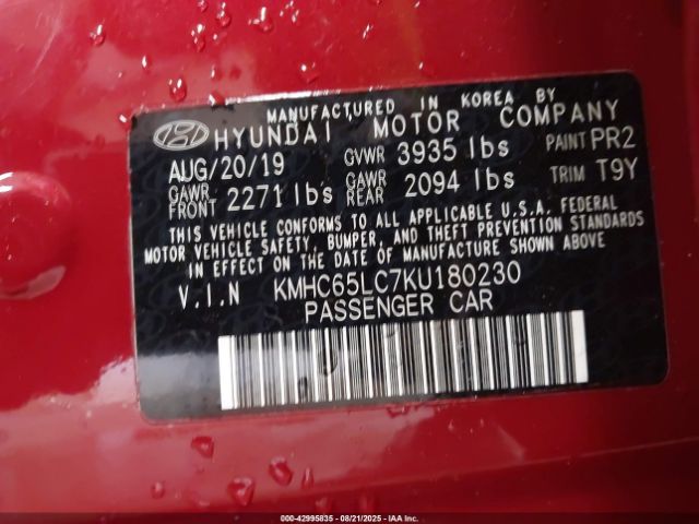 2019 HYUNDAI IONIQ HYBRID KMHC65LC7KU180230 Photo 8