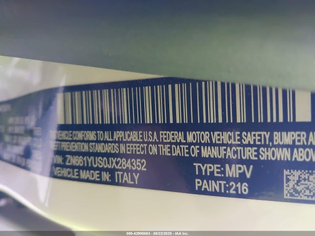42995863 :رقم المزاد ، ZN661YUS0JX284352 vin ، 2018 Maserati Levante S Gransport مزاد بيع