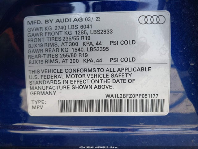 2023 AUDI Q4 E-TRON WA1L2BFZ0PP051177 Photo 8
