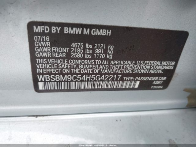 2017 BMW M3 WBS8M9C54H5G42217 Photo 8
