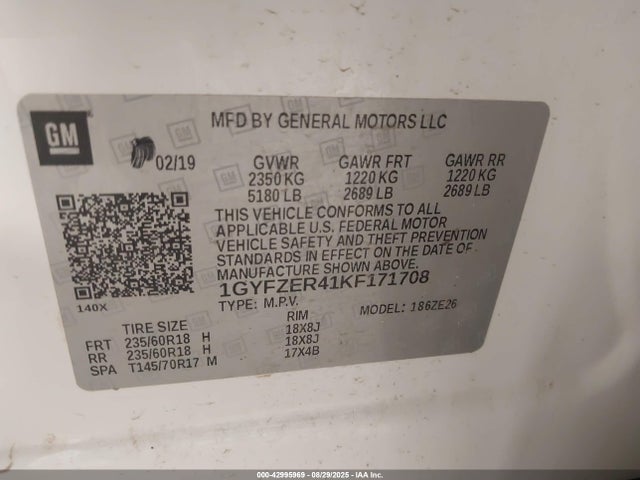 2019 CADILLAC XT4 1GYFZER41KF171708 Photo 8