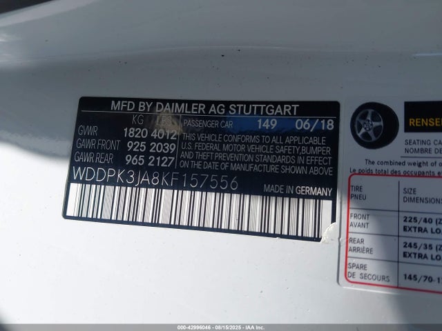 Mercedes-Benz m274 2019 WDDPK3JA8KF157556 Image 9