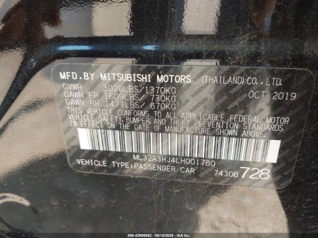 2020 MITSUBISHI MIRAGE ML32A3HJ4LH001780 Photo 8
