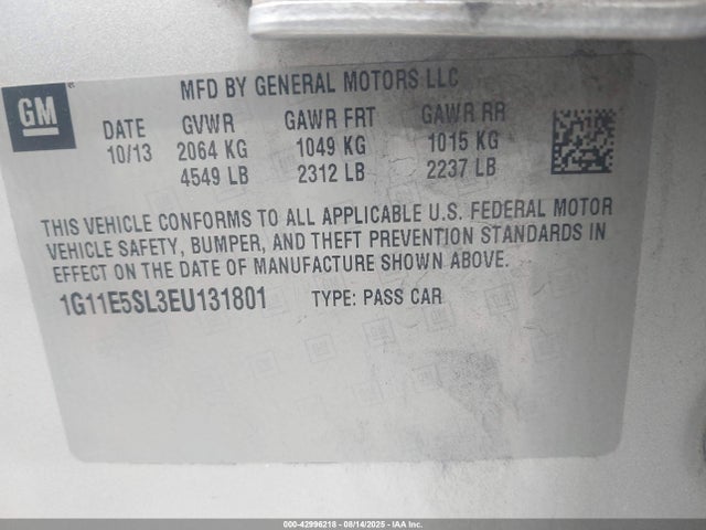 Chevrolet lkw 2014 1G11E5SL3EU131801 Image 9