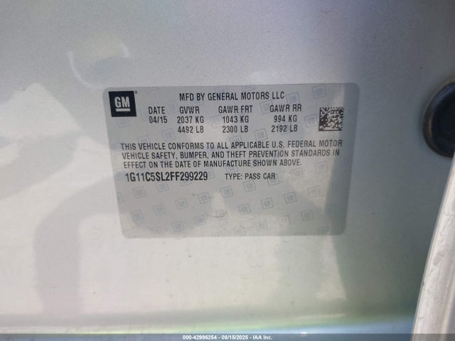 Chevrolet lkw 2015 1G11C5SL2FF299229 Image 9