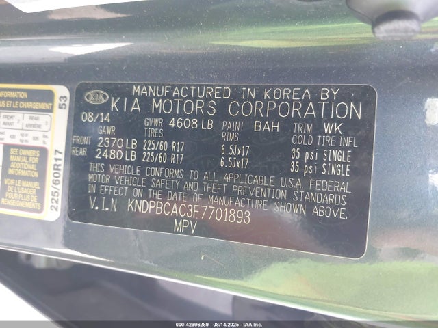 KIA dohc gdi theta ii 2015 KNDPBCAC3F7701893 Image 9