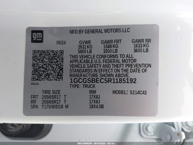 1GCGSBEC5R1185192 Chevrolet l2r
